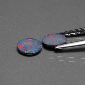 Opal Doublet Gemstone in 8 x 6 mm (calibrated) Size for Sale, Opal Doublet Stone in Multicolor Color
