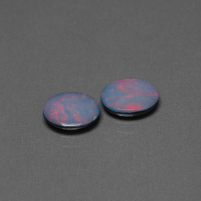 1.46 ct Multicolor Opal Doublet Gemstone, Opal Doublet Gem in Oval Cabochon Shape for Sale.