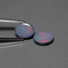 1.46 ct Multicolor Opal Doublet Stone, Natural Opal Doublet in Oval Cabochon Shape for Sale