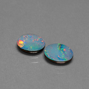 1.81 ct Multicolor Opal Doublet Gemstone, Opal Doublet Gem in Oval Cabochon Shape for Sale.