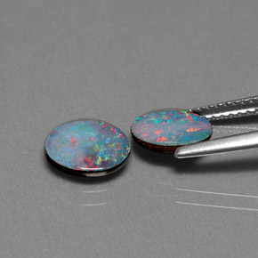 Opal Doublet Gemstone in 8 x 6 mm (calibrated) Size for Sale, Opal Doublet Stone in Multicolor Color