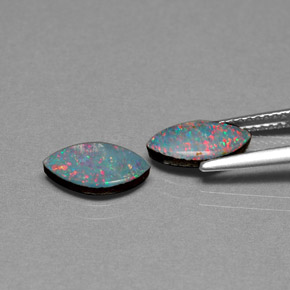 Opal Doublet Gemstone in 10 x 5 mm (calibrated) Size for Sale, Opal Doublet Stone in Multicolor Color