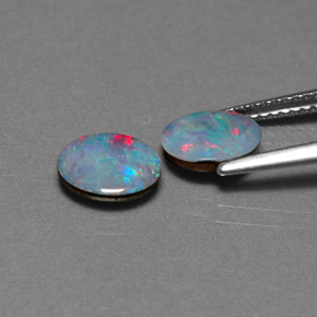 Opal Doublet Gemstone in 8 x 6 mm (calibrated) Size for Sale, Opal Doublet Stone in Multicolor Color