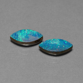 1.76 ct Multicolor Opal Doublet Gemstone, Opal Doublet Gem in Marquise Cabochon Shape for Sale.