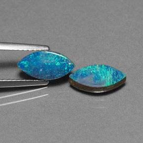 1.76 ct Multicolor Opal Doublet Stone, Natural Opal Doublet in Marquise Cabochon Shape for Sale