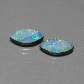 1.56 ct Multicolor Opal Doublet Gemstone, Opal Doublet Gem in Marquise Cabochon Shape for Sale.