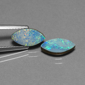 1.56 ct Multicolor Opal Doublet Stone, Natural Opal Doublet in Marquise Cabochon Shape for Sale