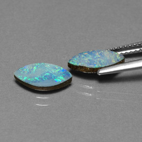 Opal Doublet Gemstone in 10 x 5 mm (calibrated) Size for Sale, Opal Doublet Stone in Multicolor Color