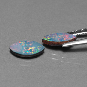 Opal Doublet Gemstone in 10.1 x 5.2 mm Size for Sale, Opal Doublet Stone in Multicolor Color