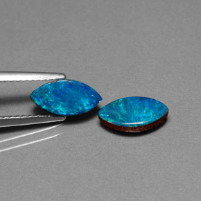 1.70 ct Multicolor Opal Doublet Gemstone, Opal Doublet Gem in Marquise Cabochon Shape for Sale.