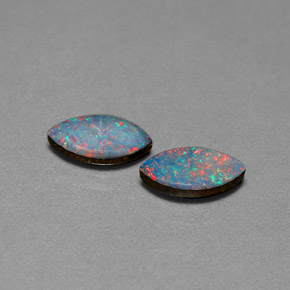 1.68 ct Multicolor Opal Doublet Stone, Natural Opal Doublet in Marquise Cabochon Shape for Sale