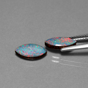 Opal Doublet Gemstone in 10 x 5 mm (calibrated) Size for Sale, Opal Doublet Stone in Multicolor Color