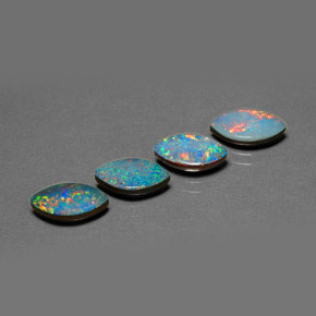 3.68 ct Multicolor Opal Doublet Stone, Natural Opal Doublet in Marquise Cabochon Shape for Sale