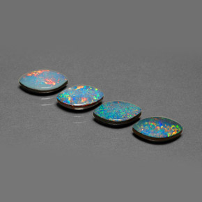 Opal Doublet Gemstone in 10 x 5 mm (calibrated) Size for Sale, Opal Doublet Stone in Multicolor Color