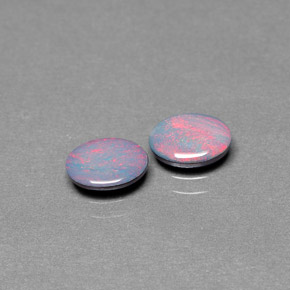 1.11 ct Multicolor Opal Doublet Gemstone, Opal Doublet Gem in Oval Cabochon Shape for Sale.