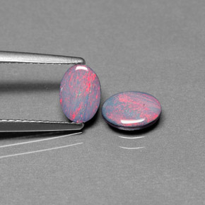 1.11 ct Multicolor Opal Doublet Stone, Natural Opal Doublet in Oval Cabochon Shape for Sale