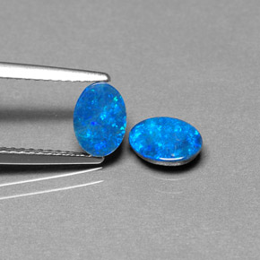 1.09 ct Multicolor Opal Doublet Stone, Natural Opal Doublet in Oval Cabochon Shape for Sale