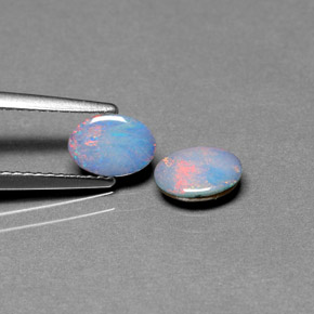 1.03 ct Multicolor Opal Doublet Stone, Natural Opal Doublet in Oval Cabochon Shape for Sale