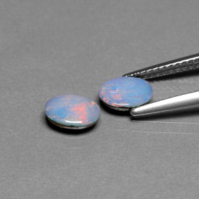 Opal Doublet Gemstone in 6.9 x 4.8 mm Size for Sale, Opal Doublet Stone in Multicolor Color