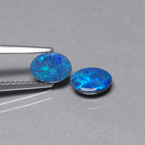 1.19 ct Multicolor Opal Doublet Stone, Natural Opal Doublet in Oval Cabochon Shape for Sale