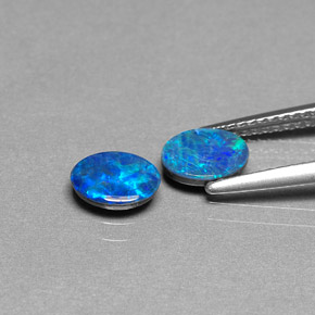 Opal Doublet Gemstone in 7 x 5 mm (calibrated) Size for Sale, Opal Doublet Stone in Multicolor Color
