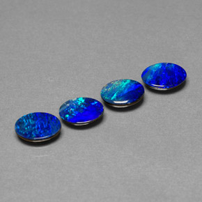 1.86 ct Multicolor Opal Doublet Stone, Natural Opal Doublet in Oval Cabochon Shape for Sale