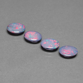 1.95 ct Multicolor Opal Doublet Gemstone, Opal Doublet Gem in Oval Cabochon Shape for Sale.
