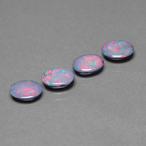 1.95 ct Multicolor Opal Doublet Stone, Natural Opal Doublet in Oval Cabochon Shape for Sale