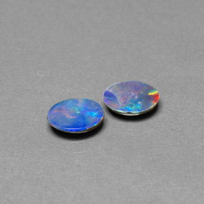 0.88 ct Multicolor Opal Doublet Gemstone, Opal Doublet Gem in Oval Cabochon Shape for Sale.
