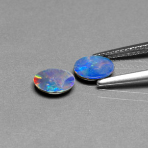 Opal Doublet Gemstone in 7 x 5 mm (calibrated) Size for Sale, Opal Doublet Stone in Multicolor Color