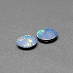 0.95 ct Multicolor Opal Doublet Gemstone, Opal Doublet Gem in Oval Cabochon Shape for Sale.
