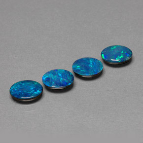 1.97 ct Multicolor Opal Doublet Gemstone, Opal Doublet Gem in Oval Cabochon Shape for Sale.