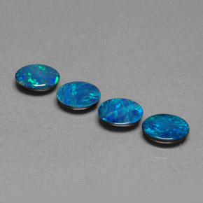 1.97 ct Multicolor Opal Doublet Stone, Natural Opal Doublet in Oval Cabochon Shape for Sale