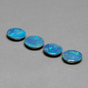 1.74 ct Multicolor Opal Doublet Stone, Natural Opal Doublet in Oval Cabochon Shape for Sale