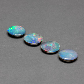 1.80 ct Multicolor Opal Doublet Stone, Natural Opal Doublet in Oval Cabochon Shape for Sale