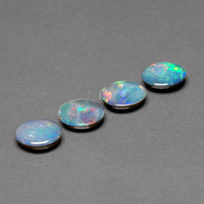 Opal Doublet Gemstone in 7 x 5 mm (calibrated) Size for Sale, Opal Doublet Stone in Multicolor Color