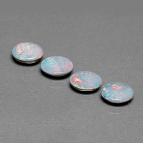 1.89 ct Multicolor Opal Doublet Stone, Natural Opal Doublet in Oval Cabochon Shape for Sale