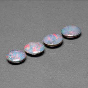 2.32 ct Multicolor Opal Doublet Stone, Natural Opal Doublet in Oval Cabochon Shape for Sale