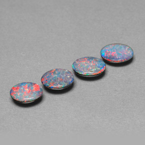 2.07 ct Multicolor Opal Doublet Gemstone, Opal Doublet Gem in Oval Cabochon Shape for Sale.