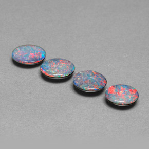 2.07 ct Multicolor Opal Doublet Stone, Natural Opal Doublet in Oval Cabochon Shape for Sale