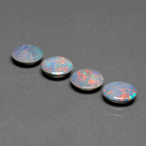 2.32 ct Multicolor Opal Doublet Gemstone, Opal Doublet Gem in Oval Cabochon Shape for Sale.