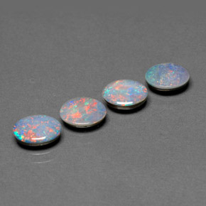 2.32 ct Multicolor Opal Doublet Stone, Natural Opal Doublet in Oval Cabochon Shape for Sale