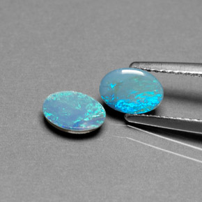 0.89 ct Multicolor Opal Doublet Stone, Natural Opal Doublet in Oval Cabochon Shape for Sale