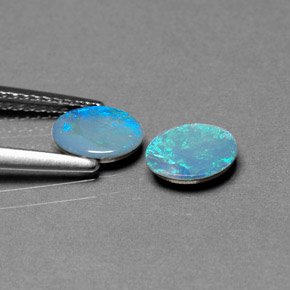 Opal Doublet Gemstone in 7 x 5 mm (calibrated) Size for Sale, Opal Doublet Stone in Multicolor Color