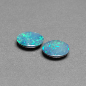 0.96 ct Multicolor Opal Doublet Gemstone, Opal Doublet Gem in Oval Cabochon Shape for Sale.