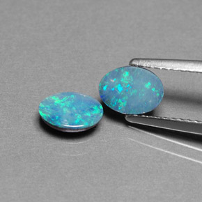 0.96 ct Multicolor Opal Doublet Stone, Natural Opal Doublet in Oval Cabochon Shape for Sale