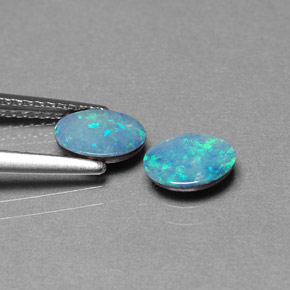 Opal Doublet Gemstone in 7 x 5 mm (calibrated) Size for Sale, Opal Doublet Stone in Multicolor Color