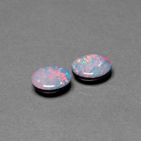 1.14 ct Multicolor Opal Doublet Gemstone, Opal Doublet Gem in Oval Cabochon Shape for Sale.