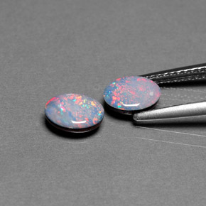 Opal Doublet Gemstone in 7 x 5 mm (calibrated) Size for Sale, Opal Doublet Stone in Multicolor Color