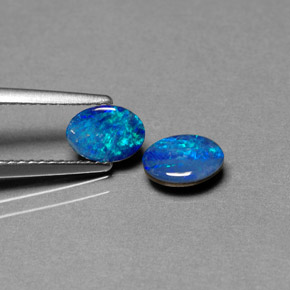 1.11 ct Multicolor Opal Doublet Stone, Natural Opal Doublet in Oval Cabochon Shape for Sale